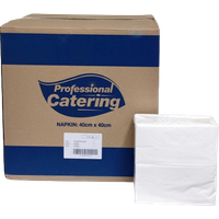Professional Catering White Napkin 2ply 1/8 Fold 40x40cm