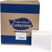Professional Catering White Napkin 2ply 1/4 Fold 33x33cm
