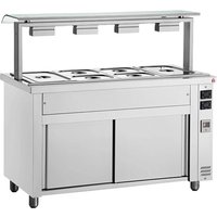 INOMAK Bain Marie With Heated Cupboard & Sneeze Guard 4x GN1/1 MJV714