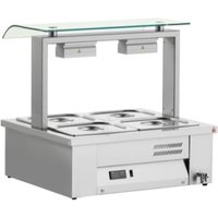 INOMAK Counter Top Bain Marie With Sneeze Guard 2x GN1/1 MEV67