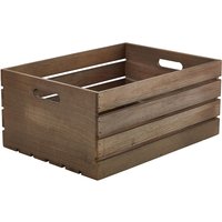 Genware Dark Rustic Wooden Crate 41 x 30 x 18cm