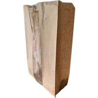 Small Brown Kraft Bag with Opp Window (L)175 (W)80 (H)340mm