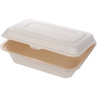 Leafware Sugarcane Clamshell Food Box (L)177 (W)127 (H)63
