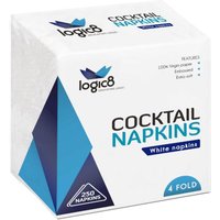 Logic8 White 2ply Cocktail Napkin (16 x 250's)