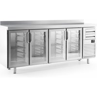 Infrico 4 Glass Dr Tall Back Bar Counter With Upstand 695L