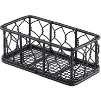 Genware Rectangular Black Wire Basket 14 x 7 x 5.5cm