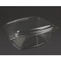 Vegware Compostable PLA Hinged-Lid Deli Containers 473ml / 16oz (300 Pack)