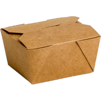 No.1 Kraft Biobox Containers (26oz) (109x88x65mm) (HxLxD) (9x50's)