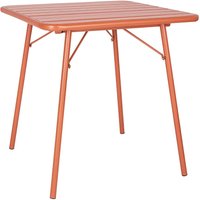 Bolero Amalfi Slatted Square Steel Folding Table Terracotta 700mm