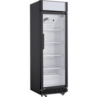 Caterboss Essentials Upright Display Cooler Black with Light Box - 354Ltr