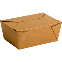 No.4 Kraft Biobox Containers (96oz) (196x139x88mm) (HxLxD) (4x40's)