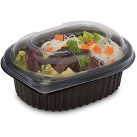 12oz Black 1-Compartment Microwaveable Containers (8x80)