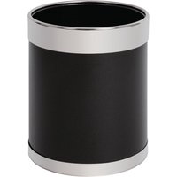Bolero Black Waste Paper Bin with Silver Rim
