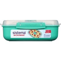 Sistema Minty Teal Microwave Rectangle Container 1.25Ltr (6 Pack)