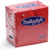 Bulkysoft 33x33cm Red 2ply 4fold Lunch Napkins (20x100)
