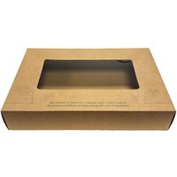 Large Kraft Platter Box & Insert Compostable Window (450mm x 310mm) (25s)
