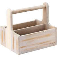 Utopia Medium Wooden Table Caddy White (2 Pack)