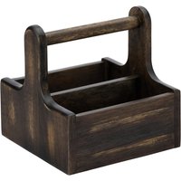 Utopia Small Wooden Table Caddy Black (2 Pack)