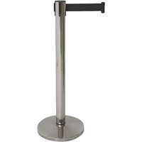 Genware Barrier Post - Retractable Black Belt - Pack of 2