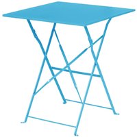 Bolero Pavement Style Square Steel Table Seaside Blue 600mm