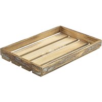 Genware Dark Rustic Wooden Crate 35 x 23 x 4cm