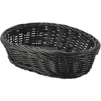 Black Oval Polywicker Basket 22.5 x 15.5 x 6.5cm - Pack of 6