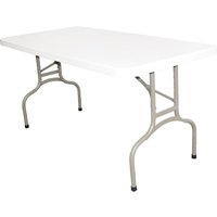 Bolero PE Rectangular Folding Table White 5ft (Single)