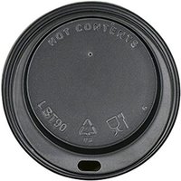 80mm Black Hot Cup Lids - (8oz) (10x100)
