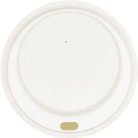 80mm White Hot Cup Lids - Huh - (8oz) (10x100)