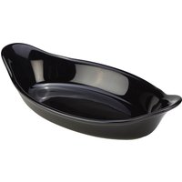 GenWare Stoneware Black Oval Eared Dish 22cm/ 8.5" - Pack of 4