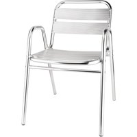 Bolero Aluminium Stacking Chairs Arched Arms (Pack of 4)