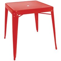 Bolero Bistro Square Steel Table Red 668mm (Single)