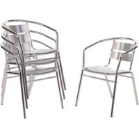 Bolero Aluminium Stacking Chairs (Pack of 4)