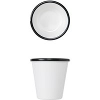 Black/White Melamine Athens Pot 9.2 x 9cm