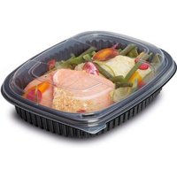 24oz Black 1-Compartment Microwaveable Containers (8x40)