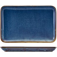 Terra Porcelain Aqua Blue Rectangular Platter 30 x 20cm - Pack of 3