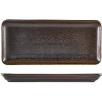 Terra Porcelain Black Narrow Rectangular Platter 31 x 14cm - Pack of 6