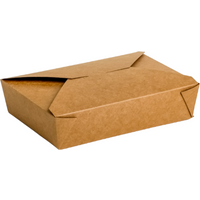 No.2 Kraft Biobox Containers (49oz) (196x139x47mm) (HxLxD) (4x50's)