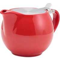 GenWare Porcelain Red Teapot with St/ St Lid & Infuser 50cl/ 17.6oz - Pack of 6