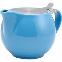 GenWare Porcelain Blue Teapot with St/ St Lid & Infuser 50cl/ 17.6oz - Pack of 6