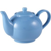 Genware Porcelain Blue Teapot 45cl/ 15.75oz - Pack of 6