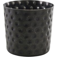 GenWare Black Vintage Steel Hammered Serving Cup 8.5 x 8.5cm - Pack of 12