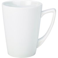 Genware Porcelain Angled Handled Mug 35cl/ 12.25oz - Pack of 6