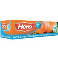 3.8L Hero Double Seal Food & Freezer Bags (6x60PC)