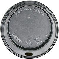 90mm Black Hot Cup Lids (10/12/16oz ) (10x100)