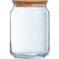 Luminarc Pure Jars & Wood Lids 2Ltr (6 Pack)