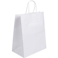 Fiesta Recyclable Twist Handle White Paper Bags Large (250 Pack)