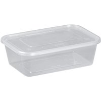 650ml Clear microwavable container and lids-Standard(250)