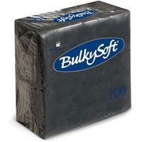 Bulkysoft 24x24cm Black 2ply 4fold Cocktail Napkins (20x100)
