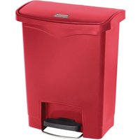 Rubbermaid Slim Jim Front Step-On Pedal Bin 30Ltr - Red